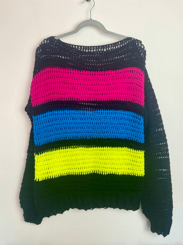 Wide striped jumper.