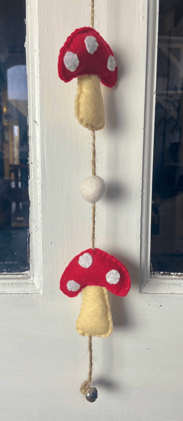 Hanging mushroom decoration.