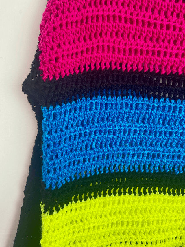 Wide striped jumper.