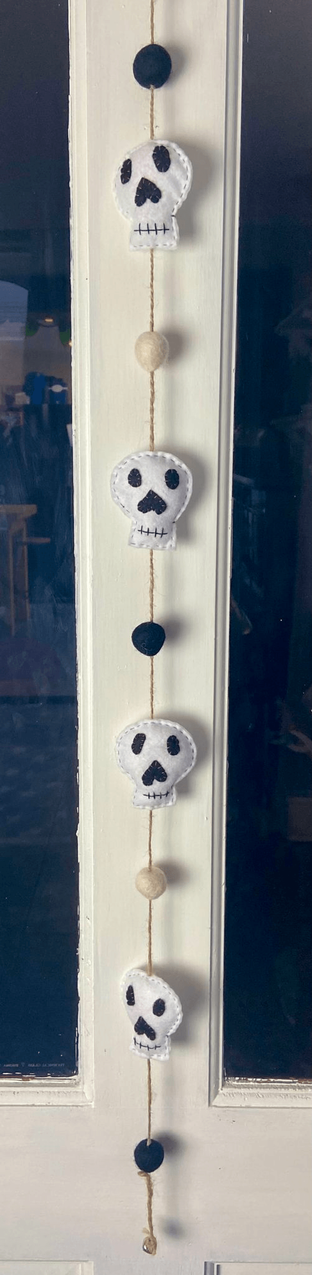 Hanging skull decoration.