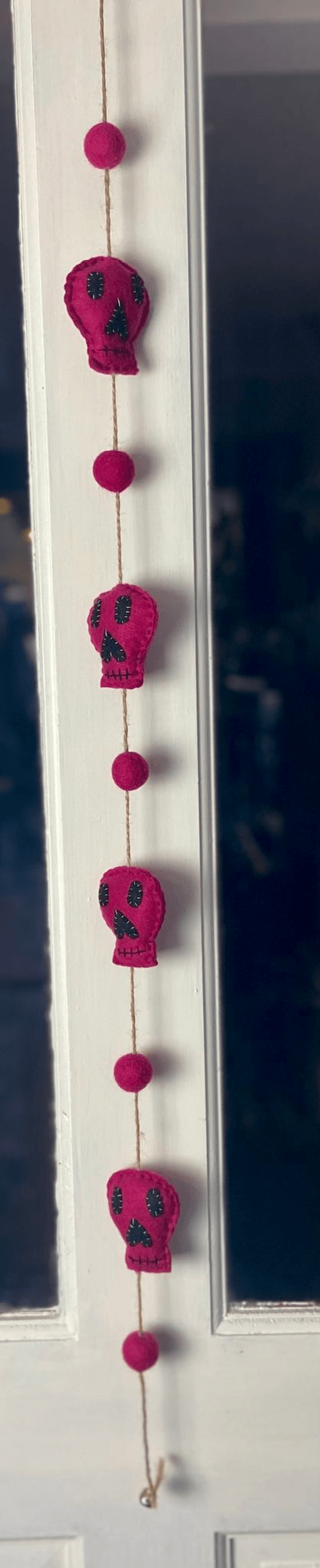 Hanging skull decoration.