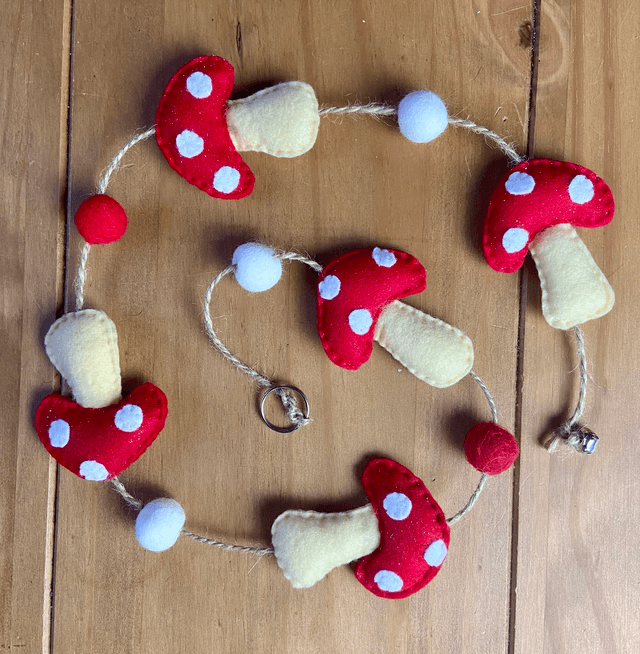 Hanging mushroom decoration.